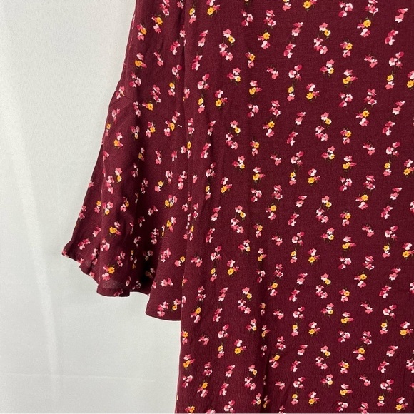 A.N.A Red Floral Long Sleeve Shift Dress M - Picture 5 of 5